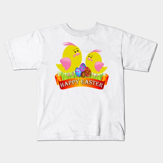 Happy Easter Kids T-Shirt by AmandaRain